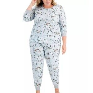 Ski mountain family pajamas pant set. 1x. New with tag